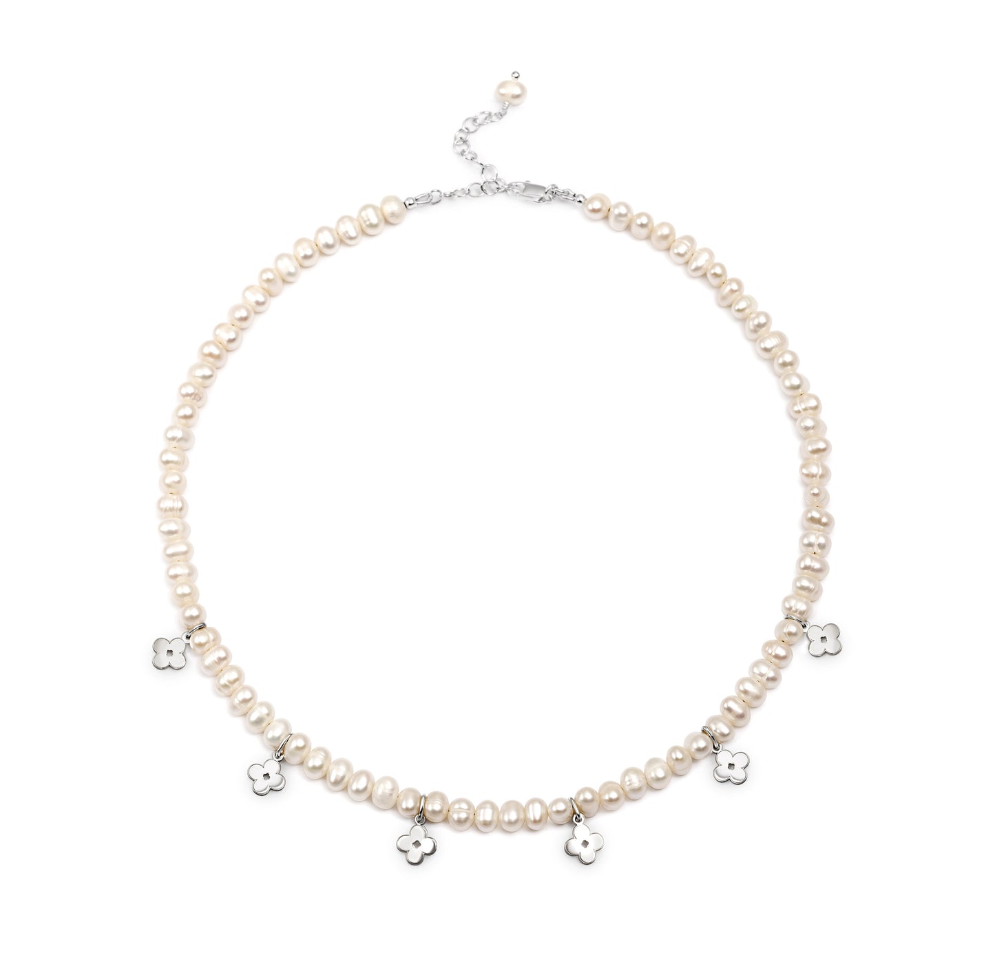 COLLAR DEL ALMA PERLAS CON TRÉBOLES