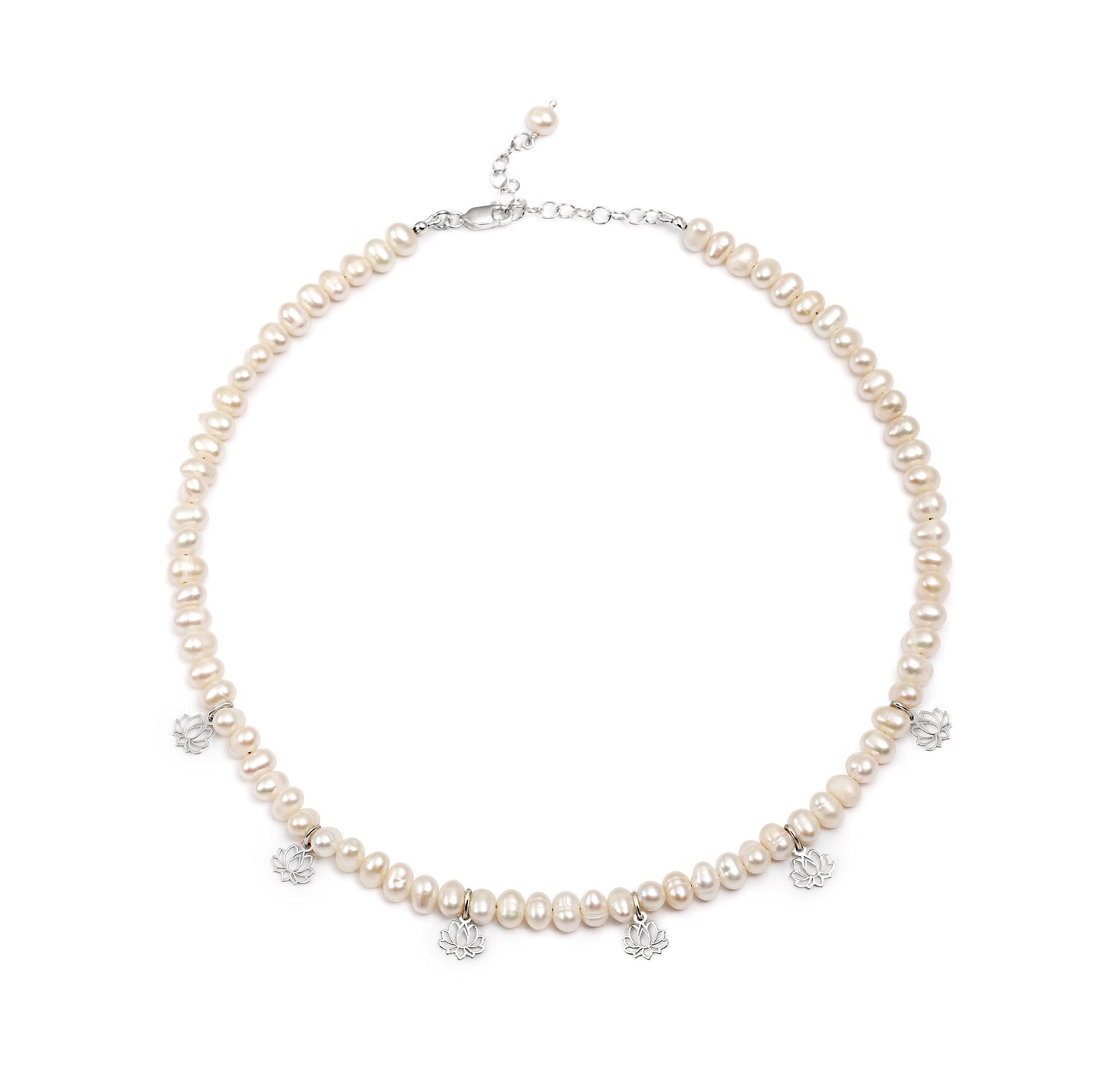 COLLAR DEL ALMA PERLAS CON FLORES DE LOTO