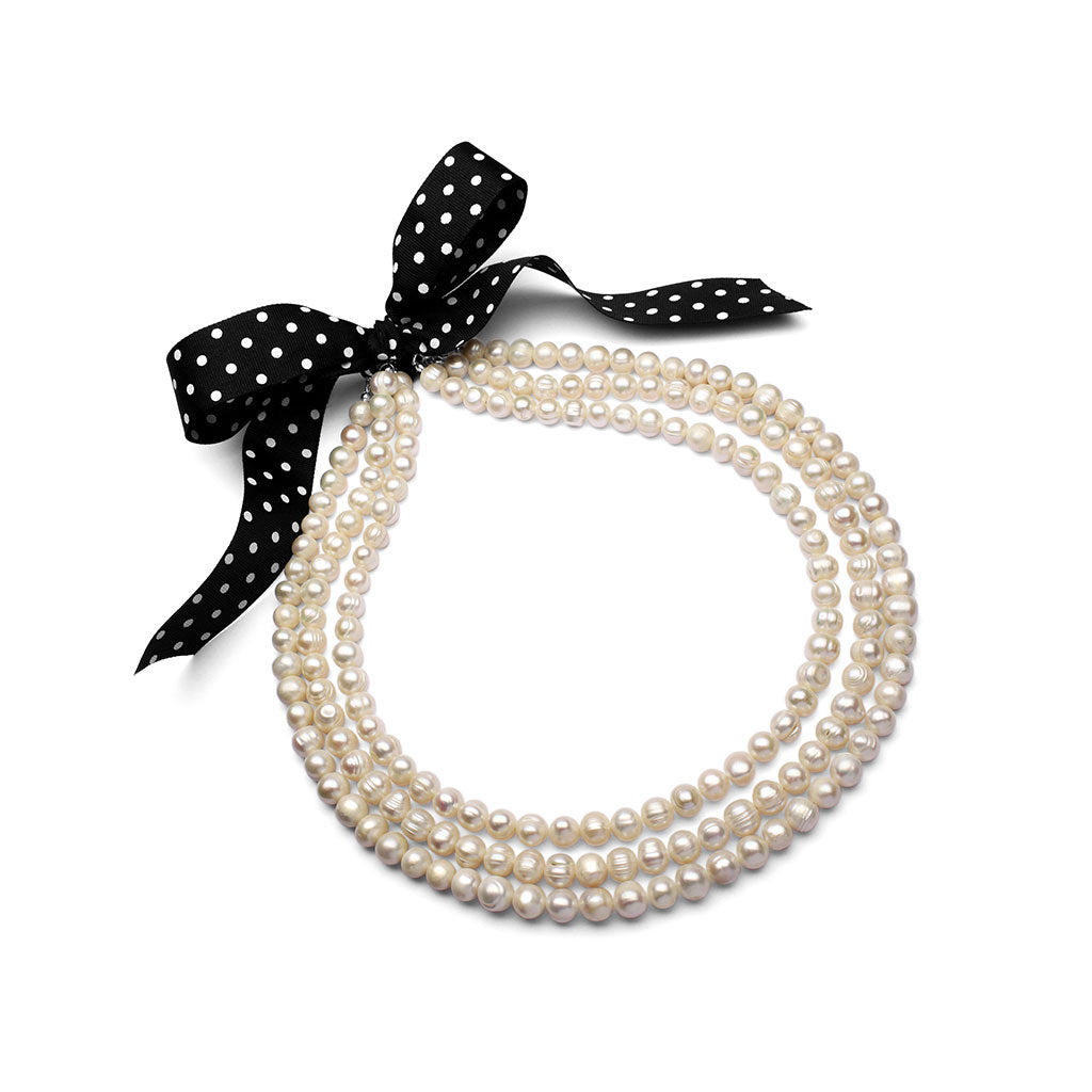 perla, collar perlas listón